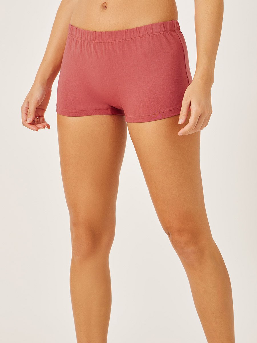 Pack of 4 - Solid Cotton Elastic Waistband Boyshorts