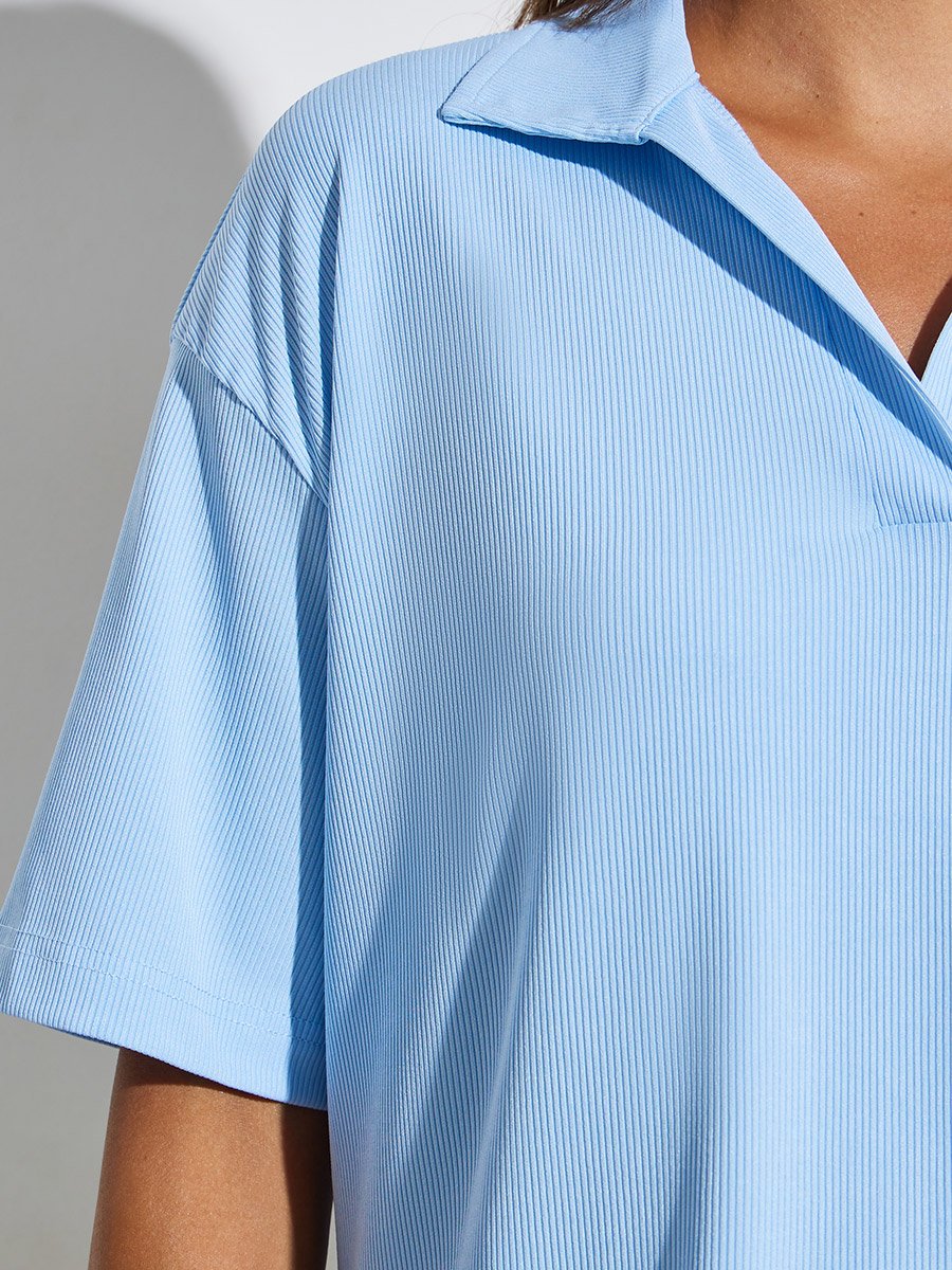 Rib Regular Fit Collared Neck Polo T-Shirt