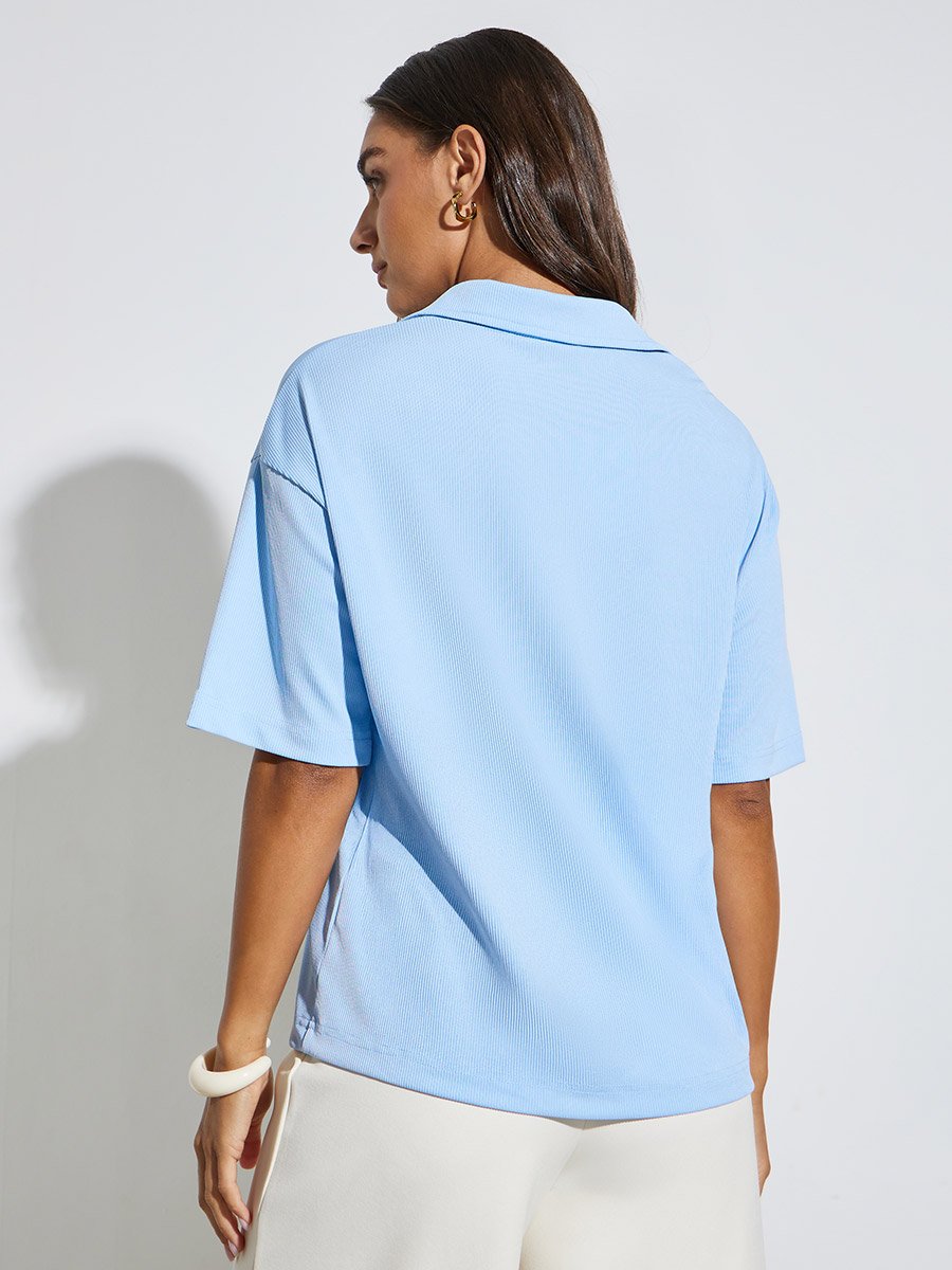 Rib Regular Fit Collared Neck Polo T-Shirt