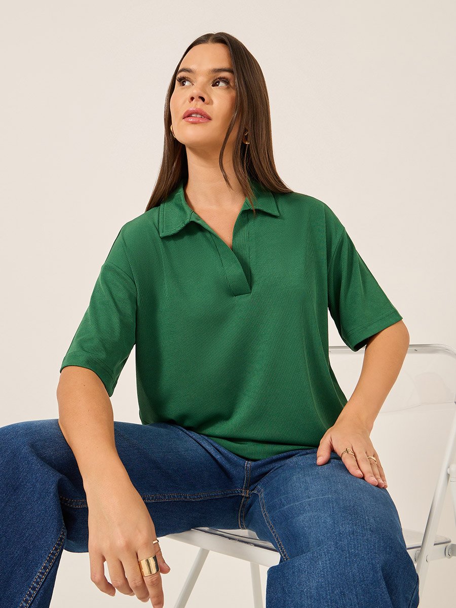 Regular Fit Short Sleeve Polo Neck T-Shirt