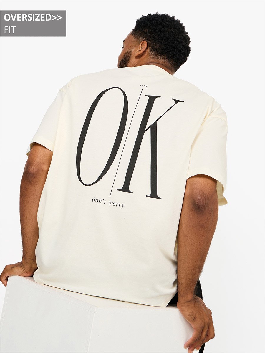Back Slogan Print Oversized T-Shirt