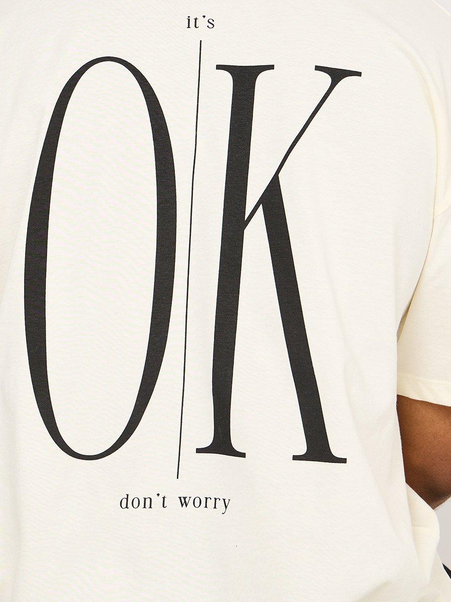 Back Slogan Print Oversized T-Shirt