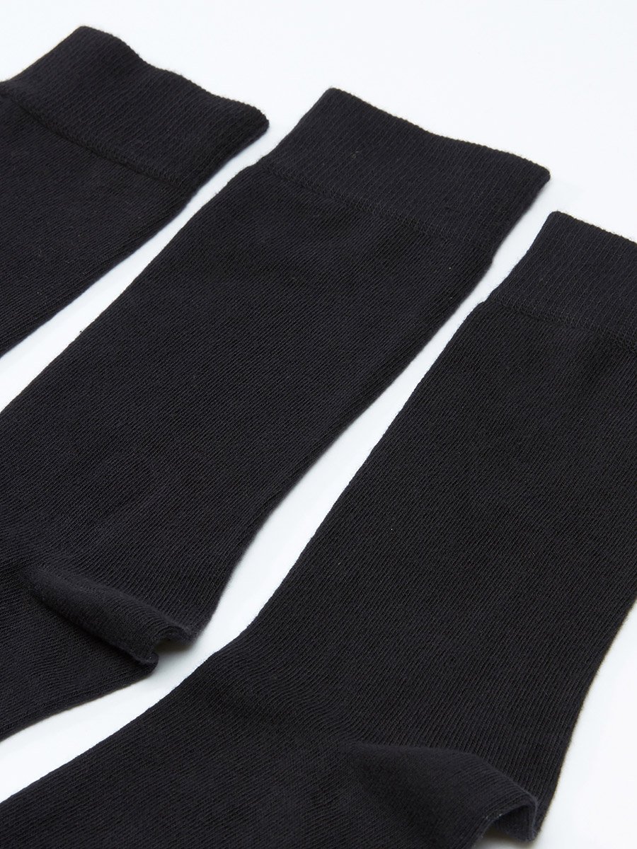 Pack of 3 - Textured Crew Length Socks