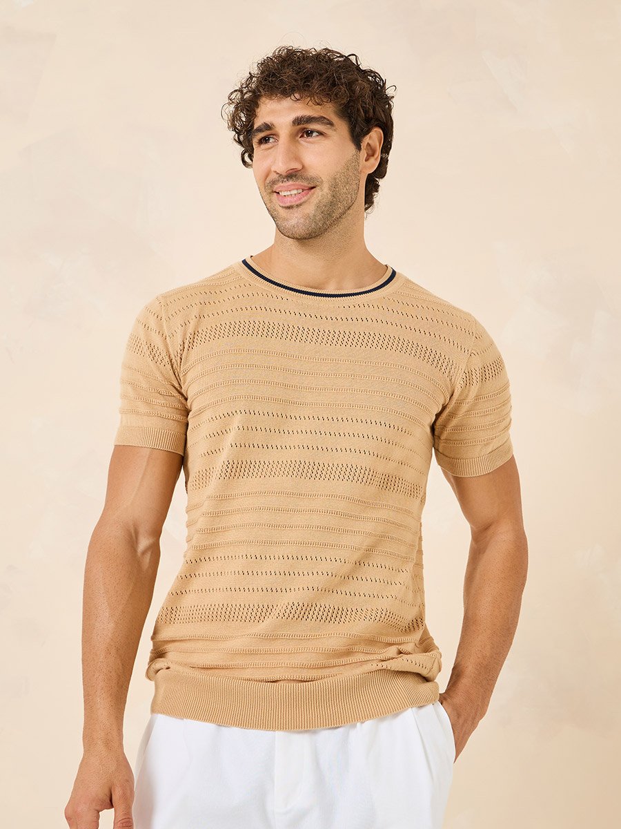 Textured Knit Regular T-Shirt