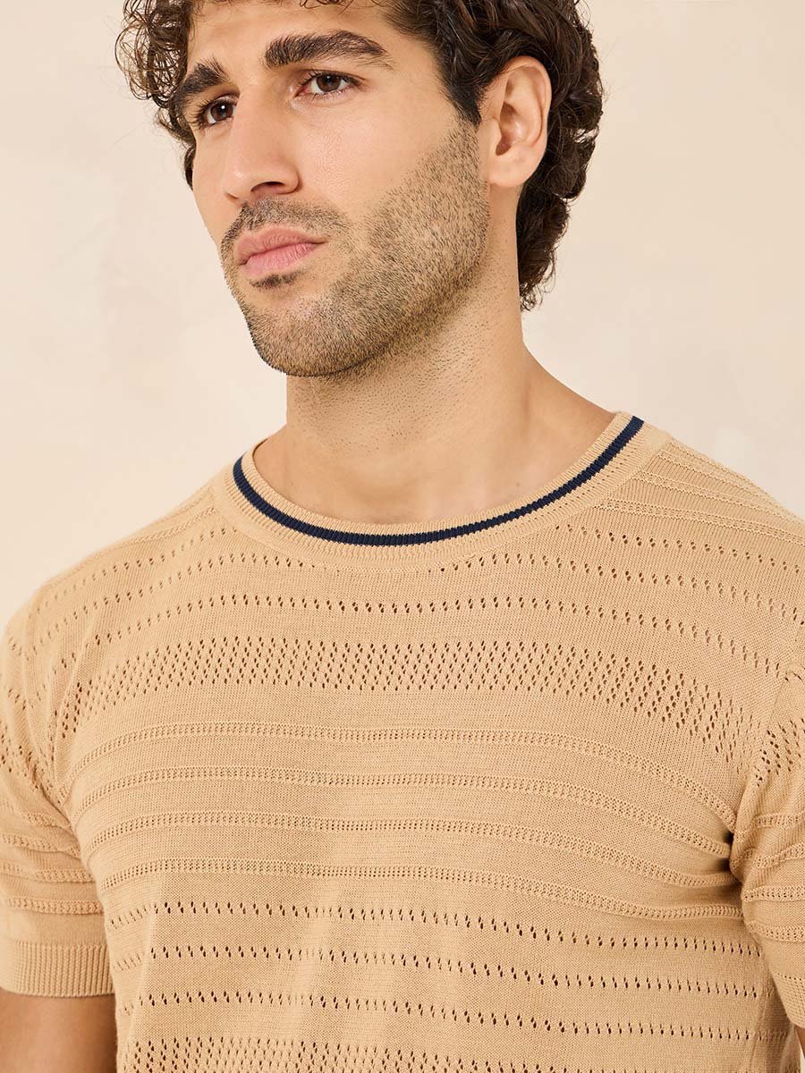Textured Knit Regular T-Shirt