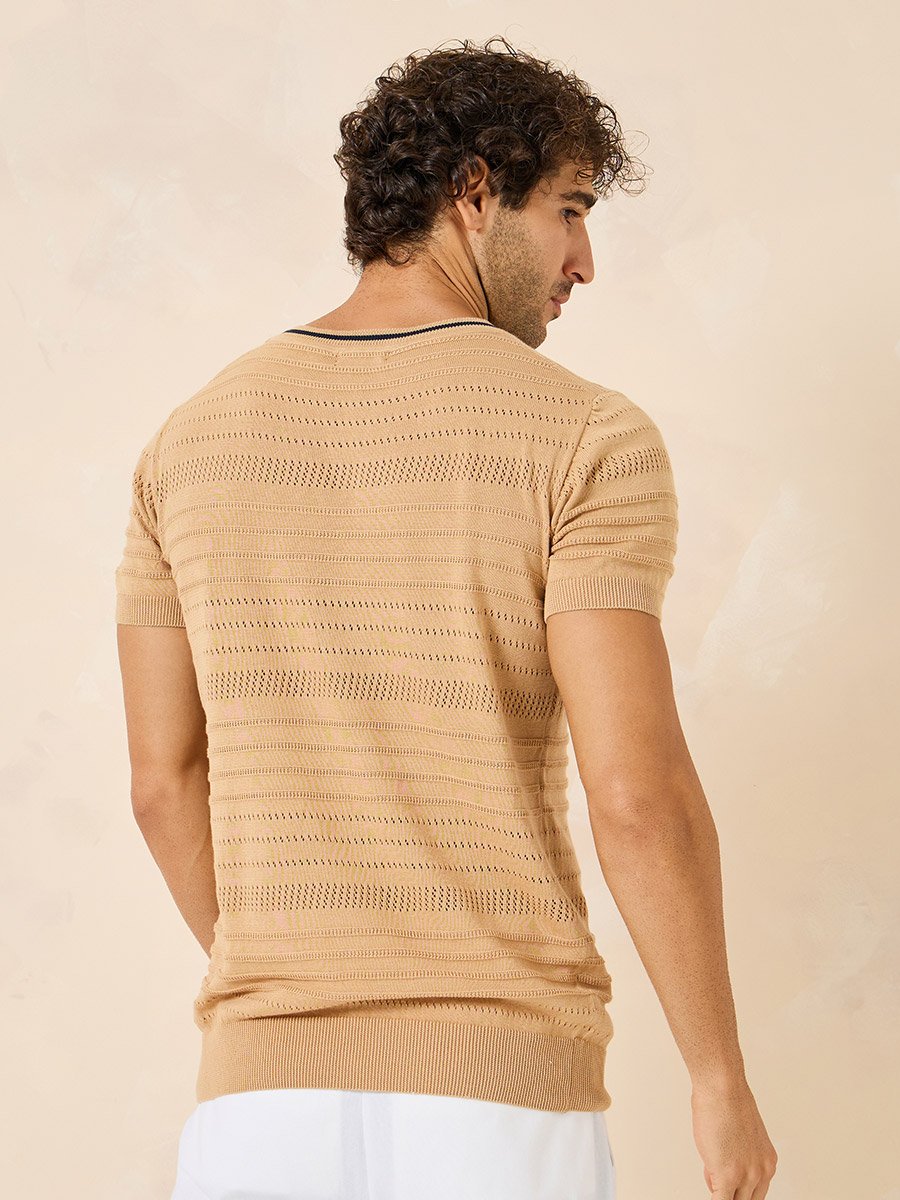 Textured Knit Regular T-Shirt