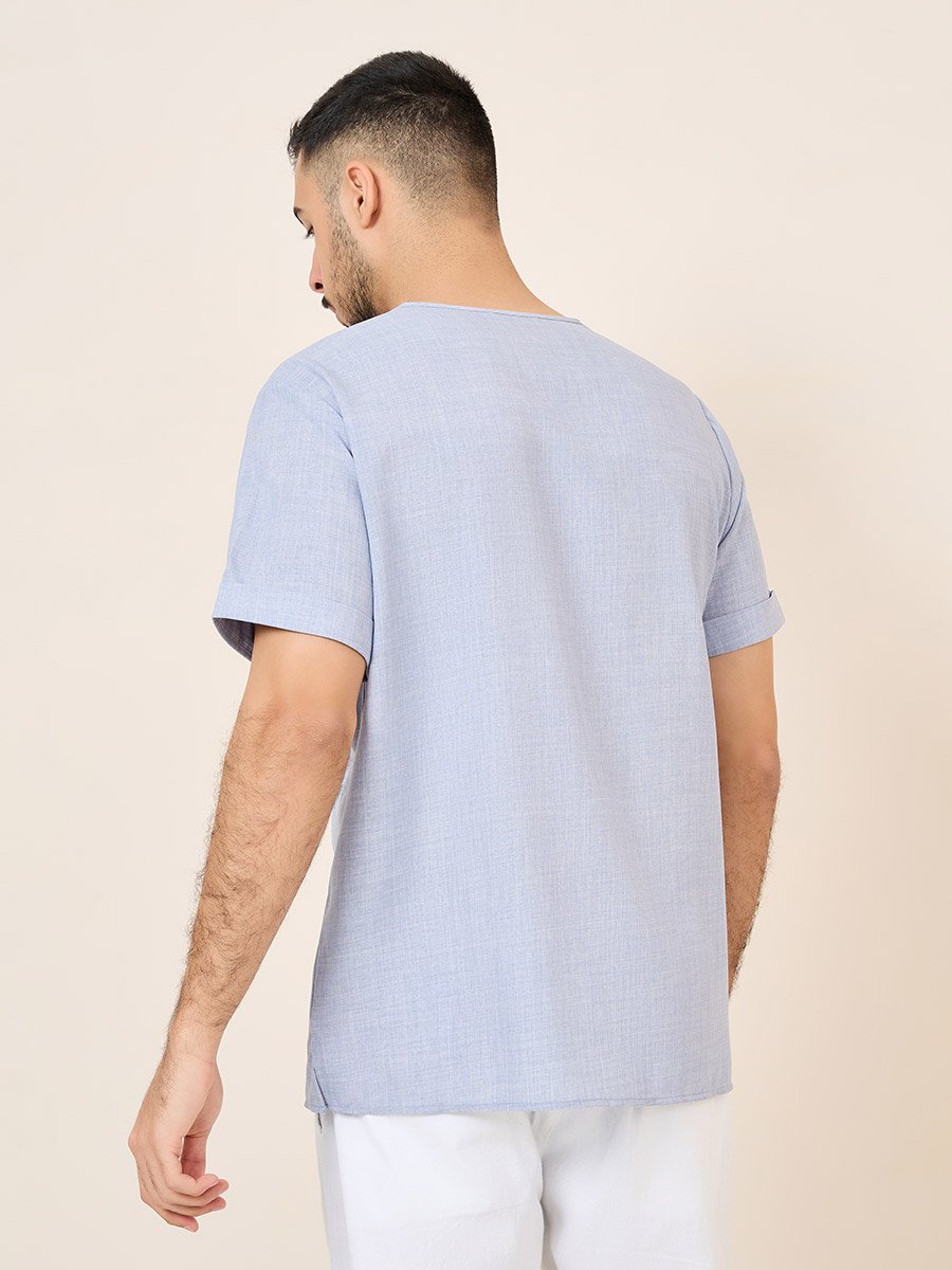 Cross Dyed Half Placket Regular Shirt