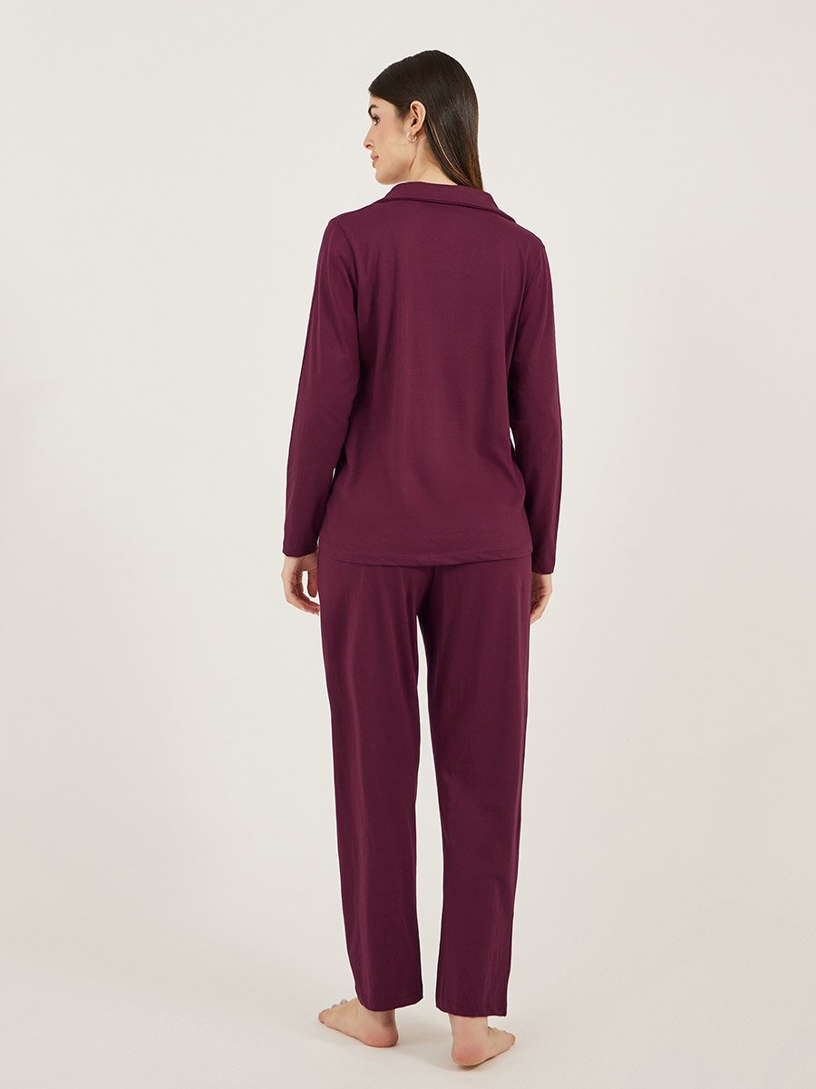 Cotton Jersey Long Sleeves Shirt and Pyjama Set