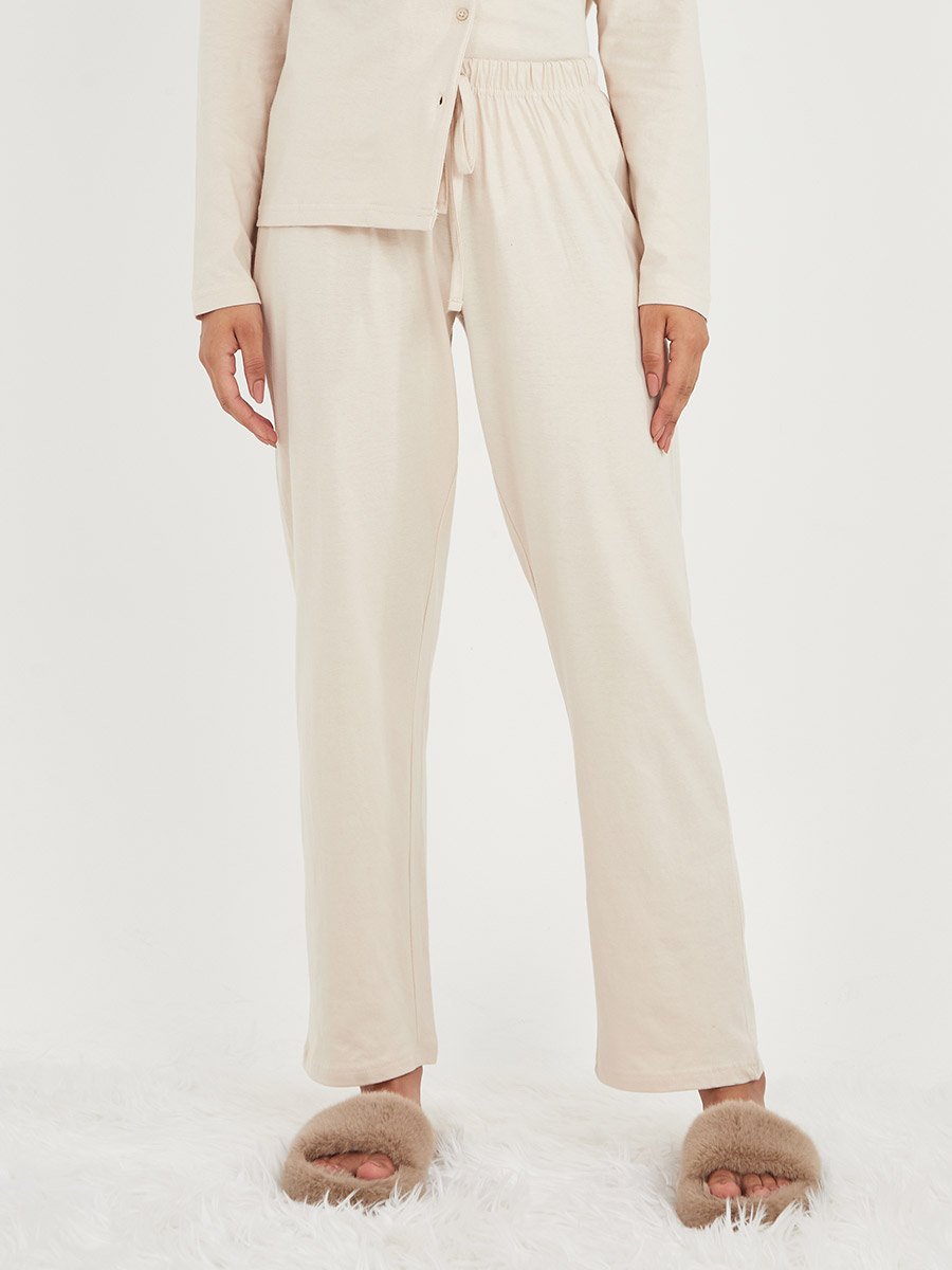 Cotton Jersey Long Sleeves Shirt and Pyjama Set