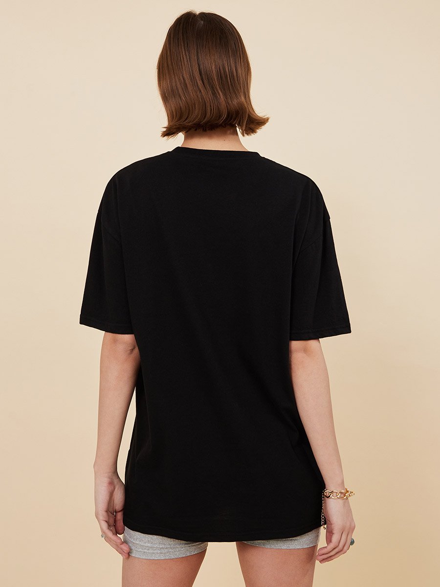 Oversized Round Neck Cotton Longline 100% Cotton T-Shirt