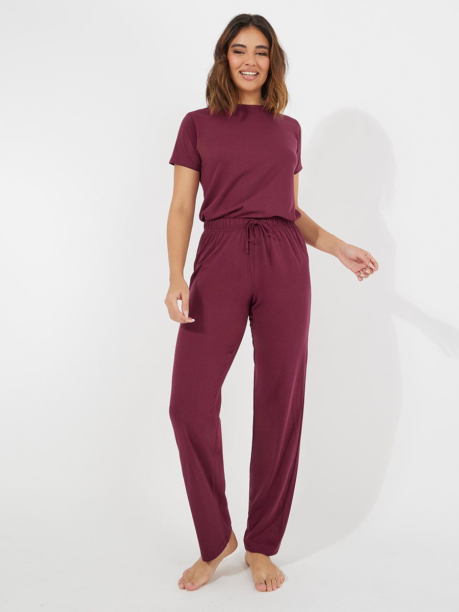Solid Cotton T-Shirt and Pyjama Set