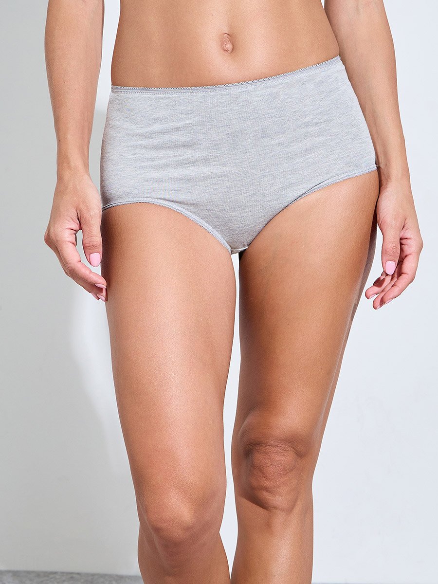 Pack of 5 - Solid Cotton Blend Full Briefs