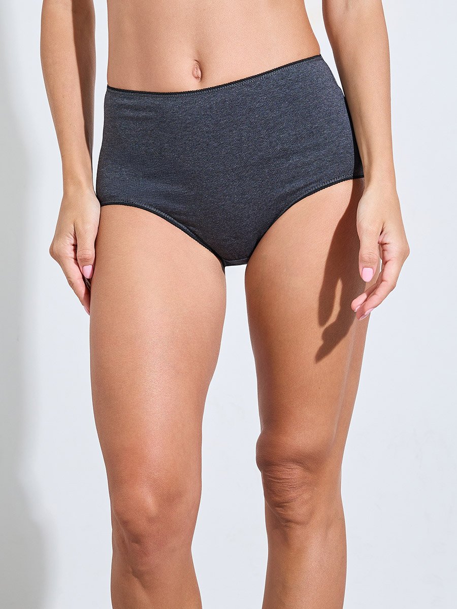 Pack of 5 - Solid Cotton Blend Full Briefs