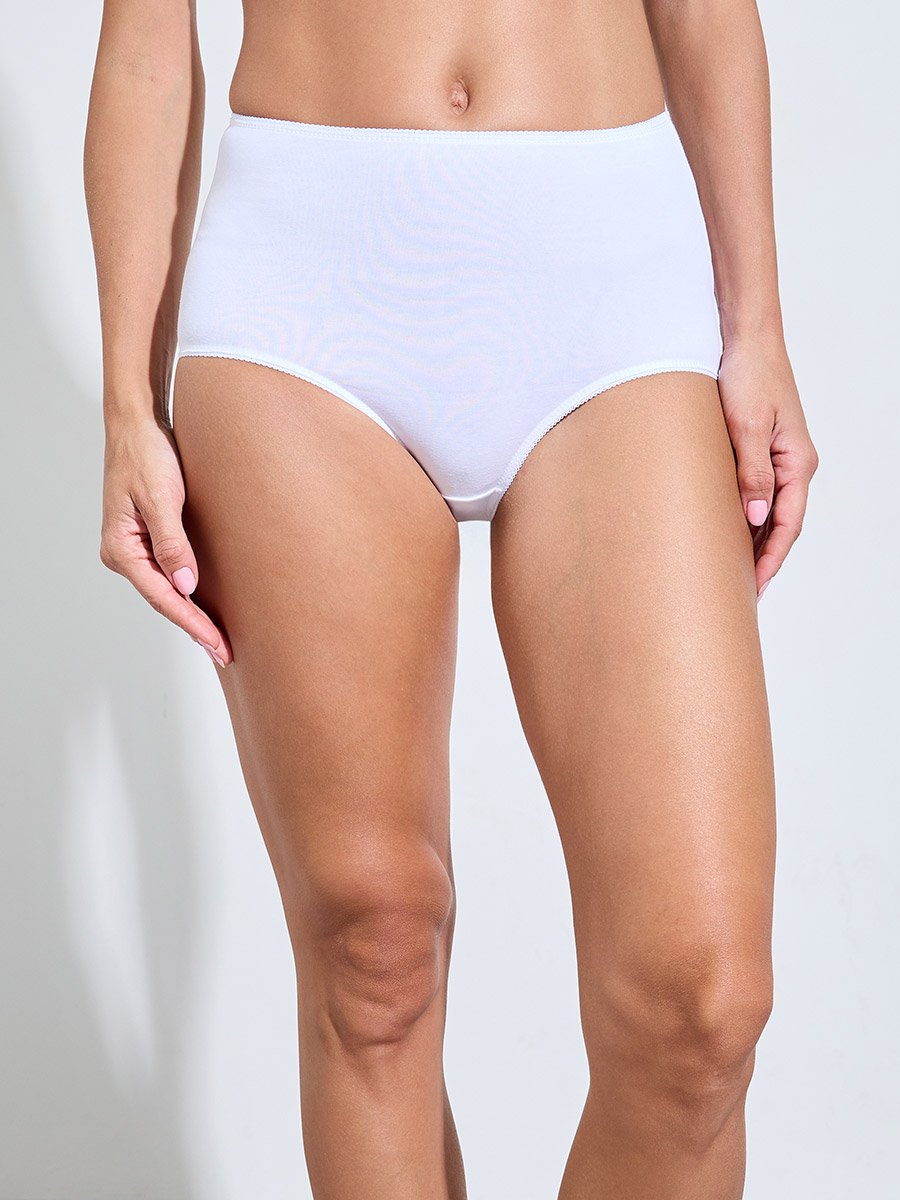 Pack of 5 - Solid Cotton Blend Full Briefs