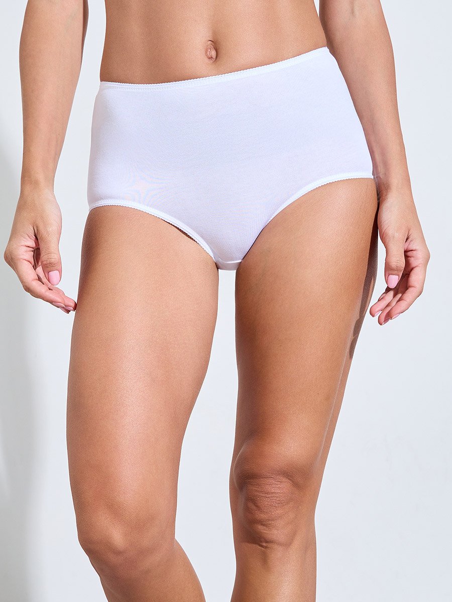 Pack of 5 - Solid Cotton Blend Full Briefs