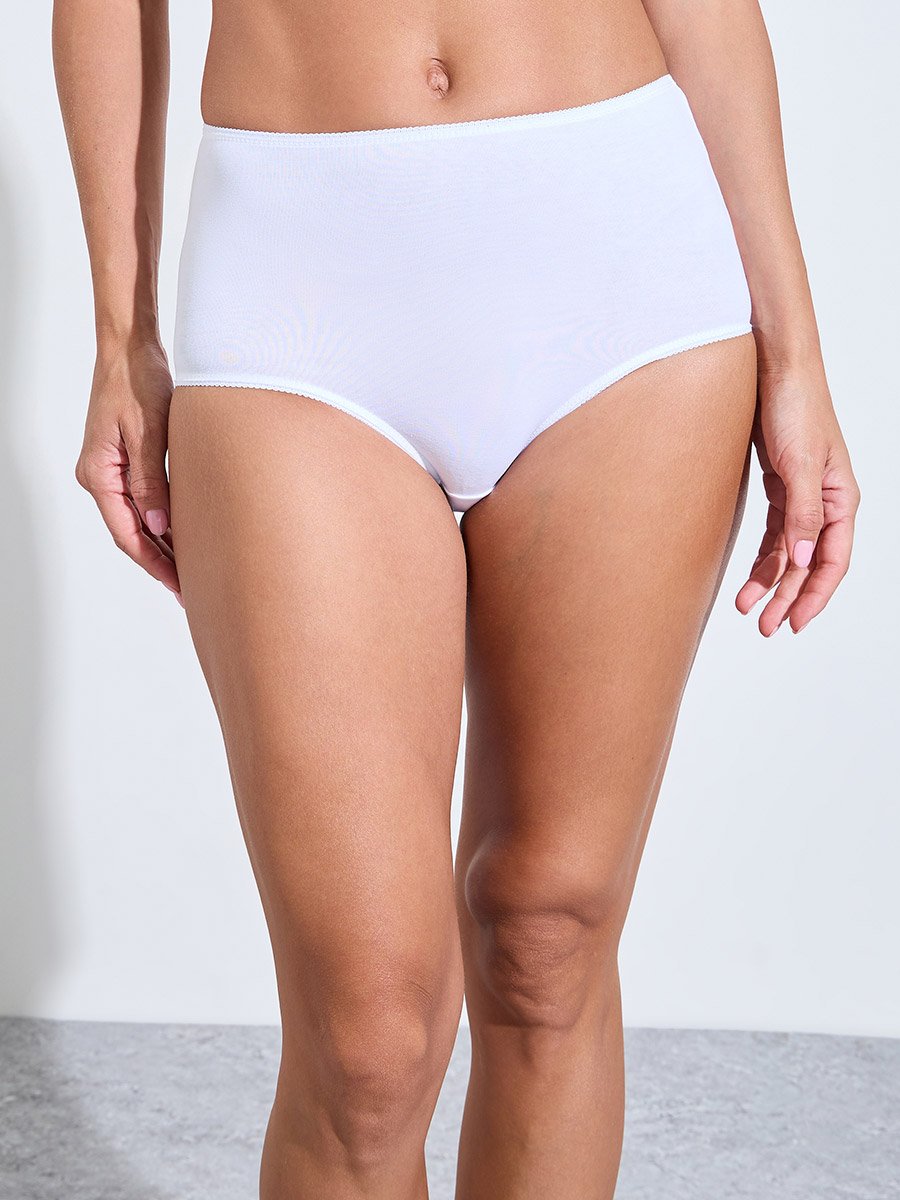 عبوة من 5 سراويل تحتية كاملة قطن سادة