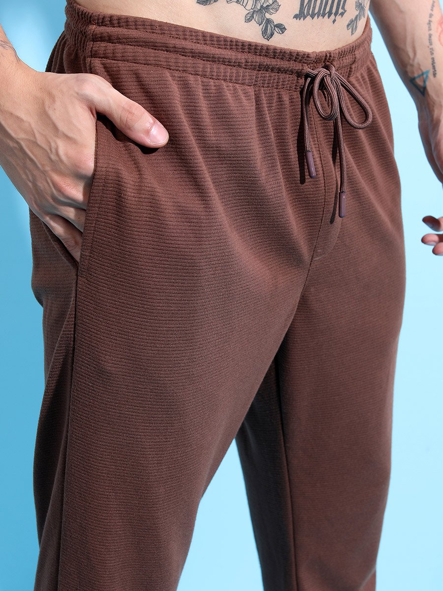 Textured Roll Up Hem Straight Fit Jogger