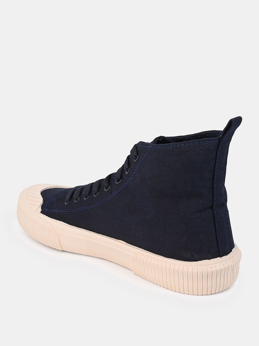Hi-Top Canvas Lace Up Sneakers