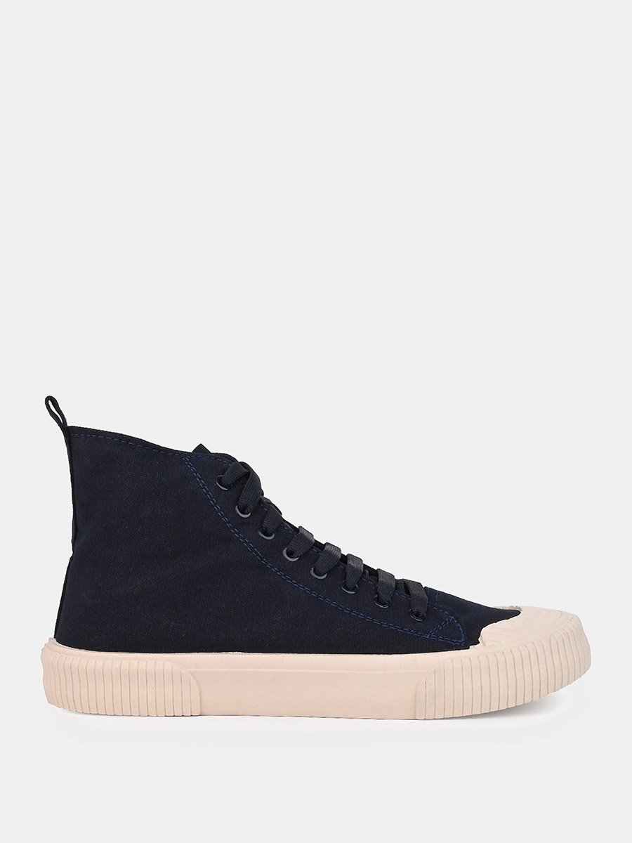 Hi-Top Canvas Lace Up Sneakers