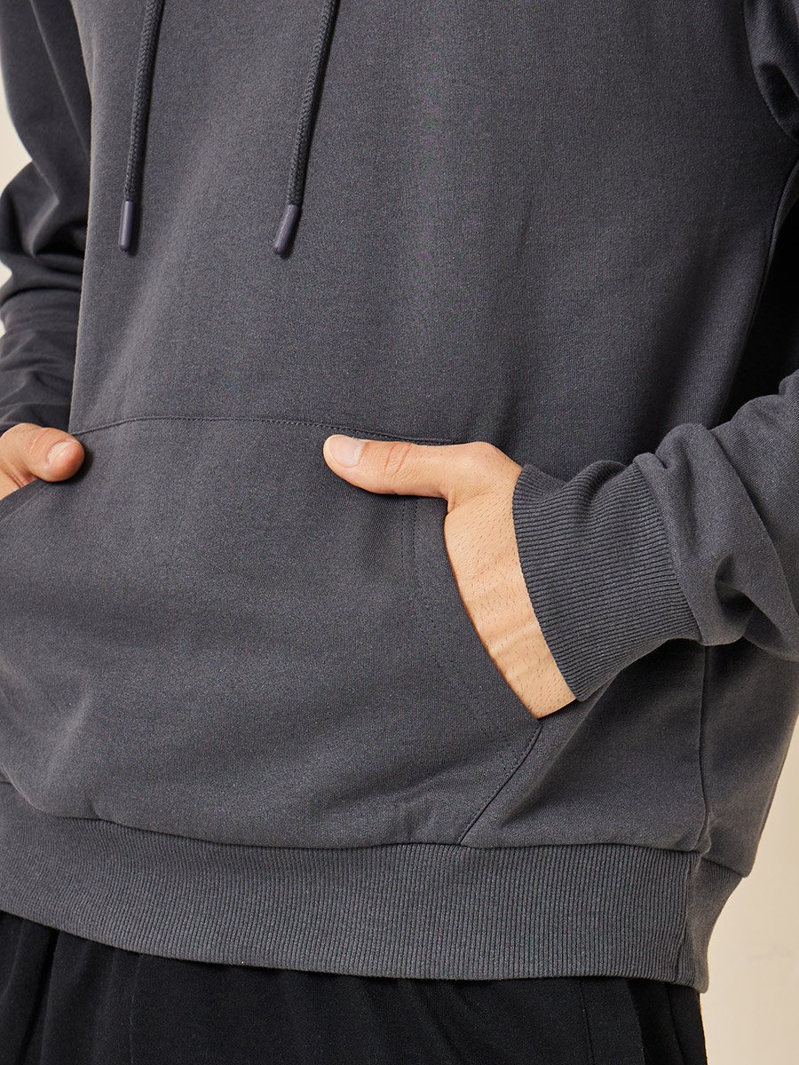 Relaxed Fit Fleece Hoodie with Kangaroo Pocket