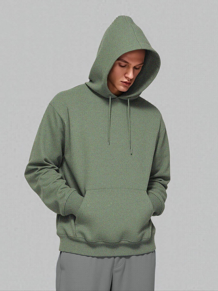 Relaxed Fit Fleece Hoodie with Kangaroo Pocket