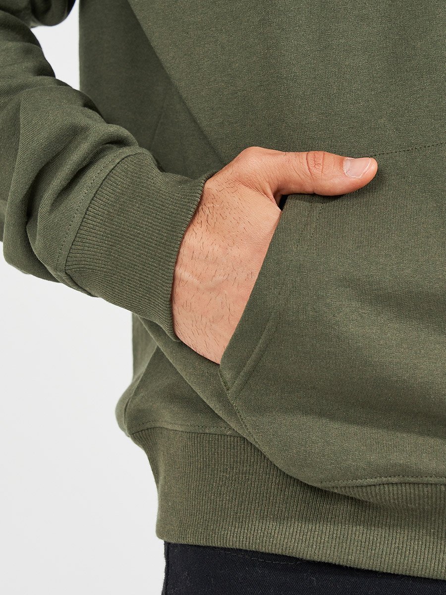 Relaxed Fit Fleece Hoodie with Kangaroo Pocket