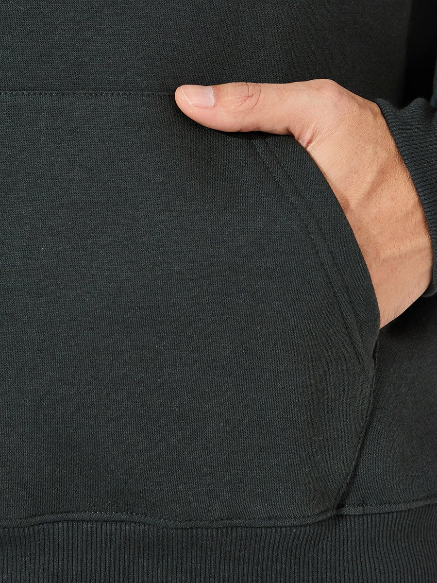 Relaxed Fit Fleece Hoodie with Kangaroo Pocket