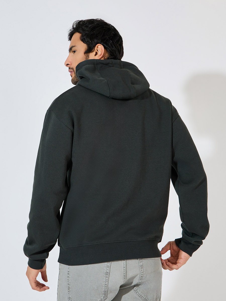 Relaxed Fit Fleece Hoodie with Kangaroo Pocket