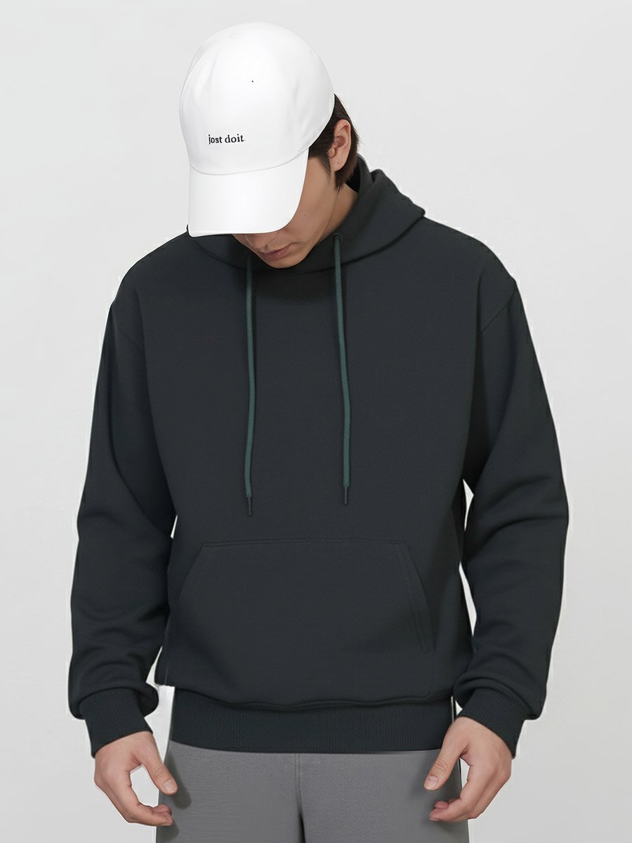 Relaxed Fit Fleece Hoodie with Kangaroo Pocket