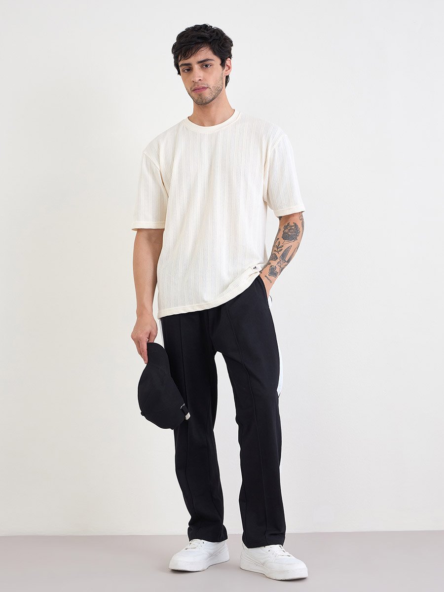 Straight Fit Pintuck Detail Terry Jogger