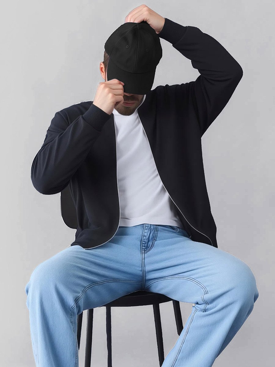 جاكيت بومبر بقصة مريحة وسحاب غلق
