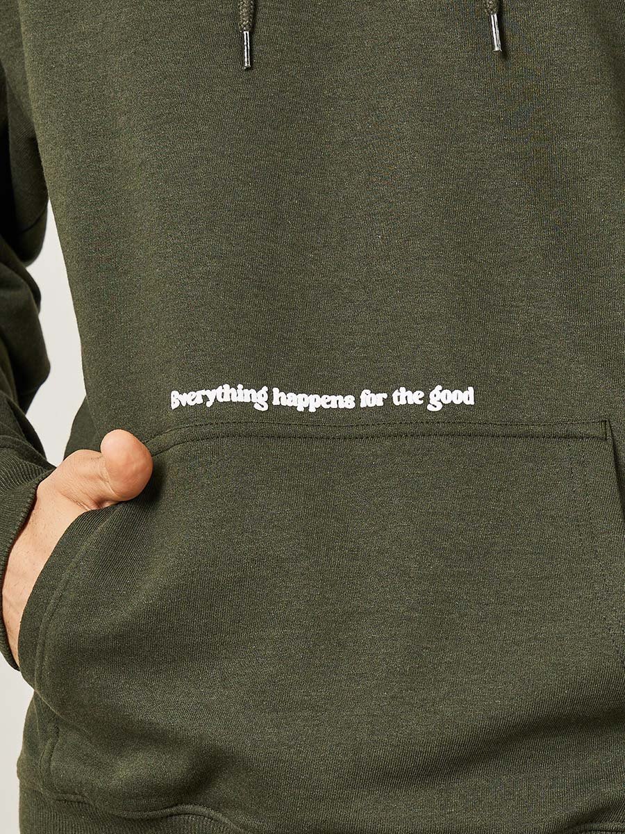Minimal Puff Print Fleece Relaxed Fit Hoodie