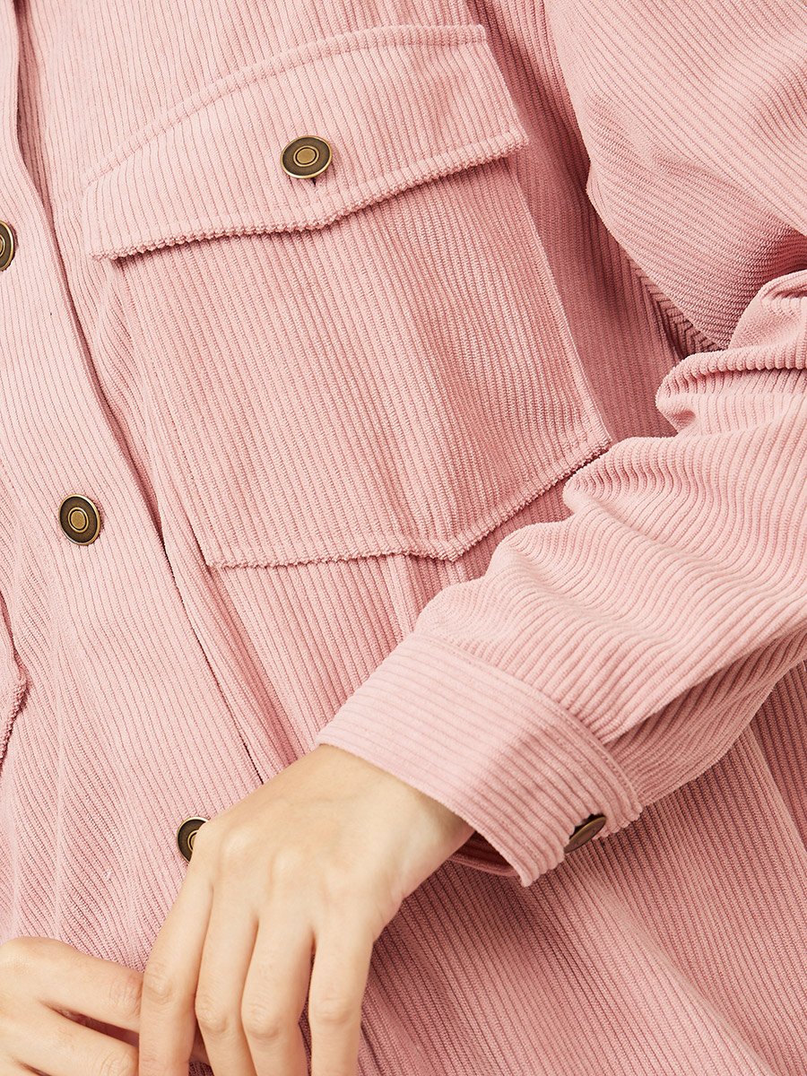 Oversized Longline Corduroy Shacket 