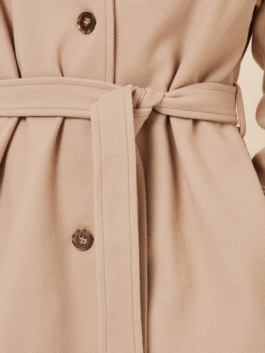 Brown Oversized Belted Midi Coat