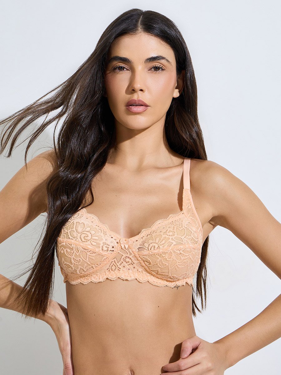 Pack of 2- Non Wired Non Padded Lace Full Cup Bra