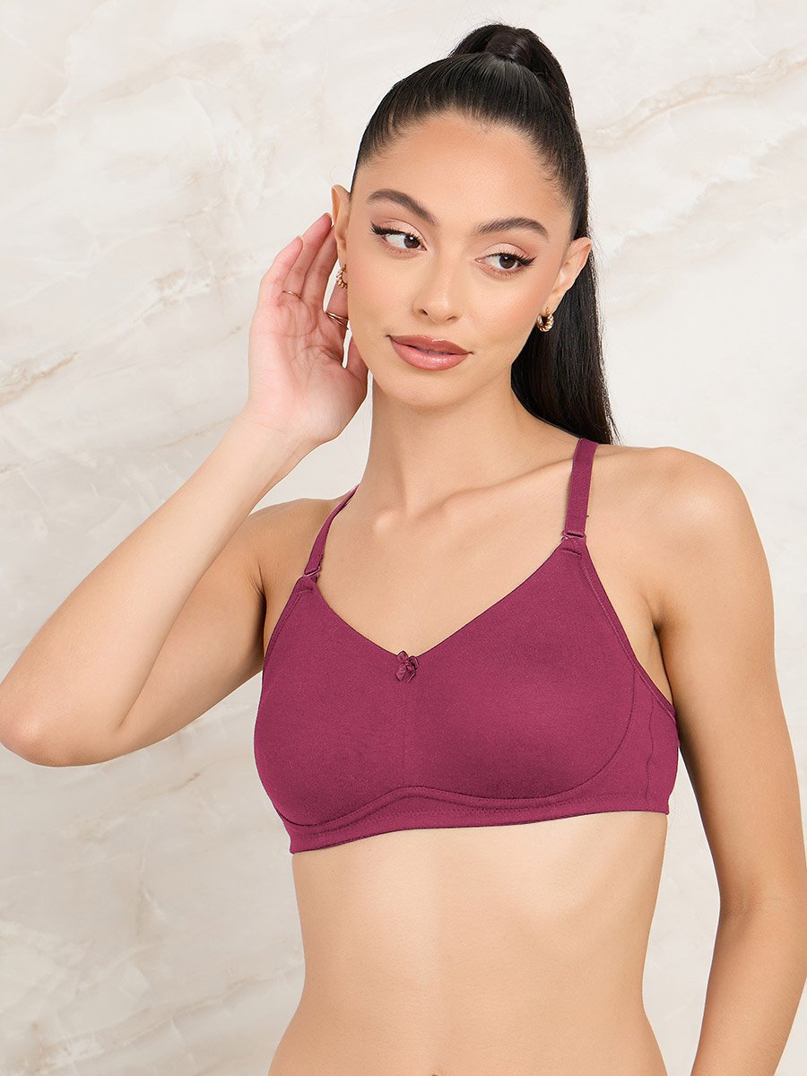 Pack of 2- Non Wired Non Padded Cotton Full Cup Bra