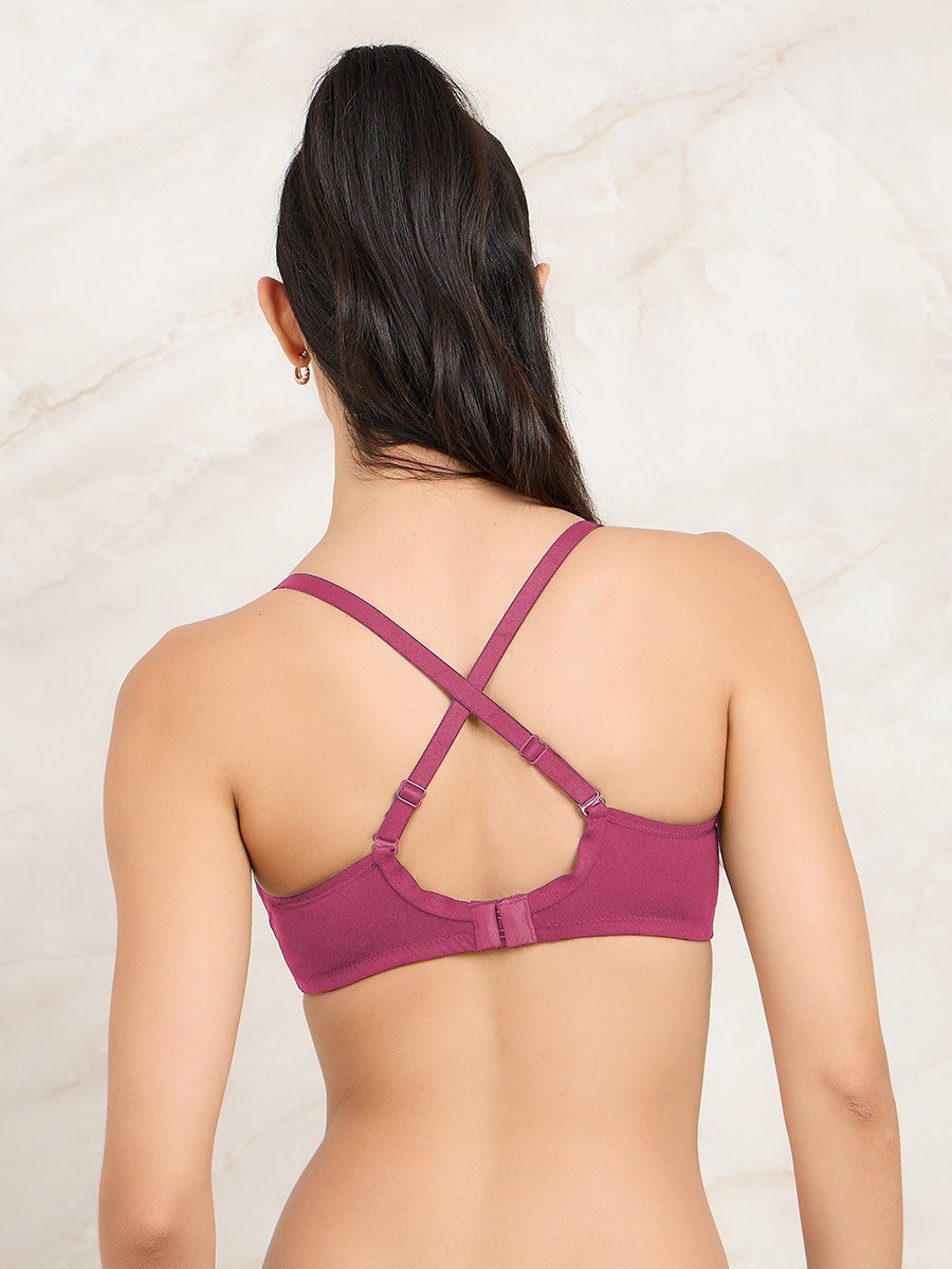 Pack of 2- Non Wired Non Padded Cotton Full Cup Bra