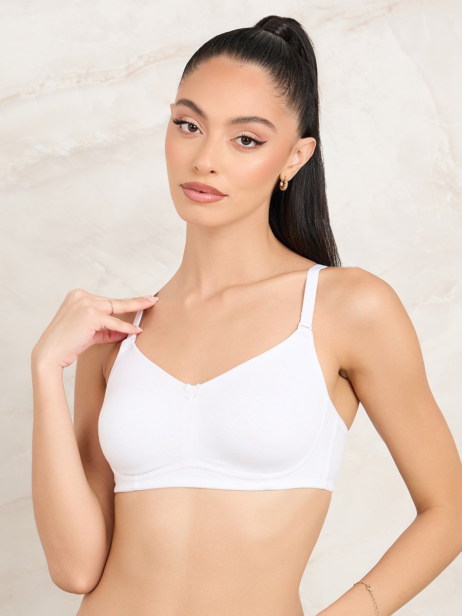 Pack of 2- Non Wired Non Padded Cotton Full Cup Bra