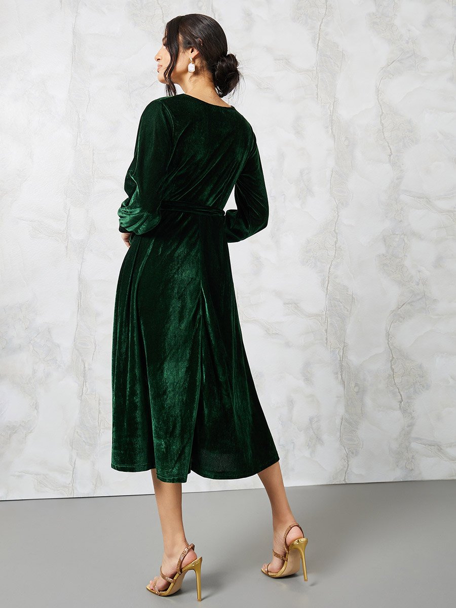 knee length dresses for ladies Annika Velvet Midi Dress main image 0