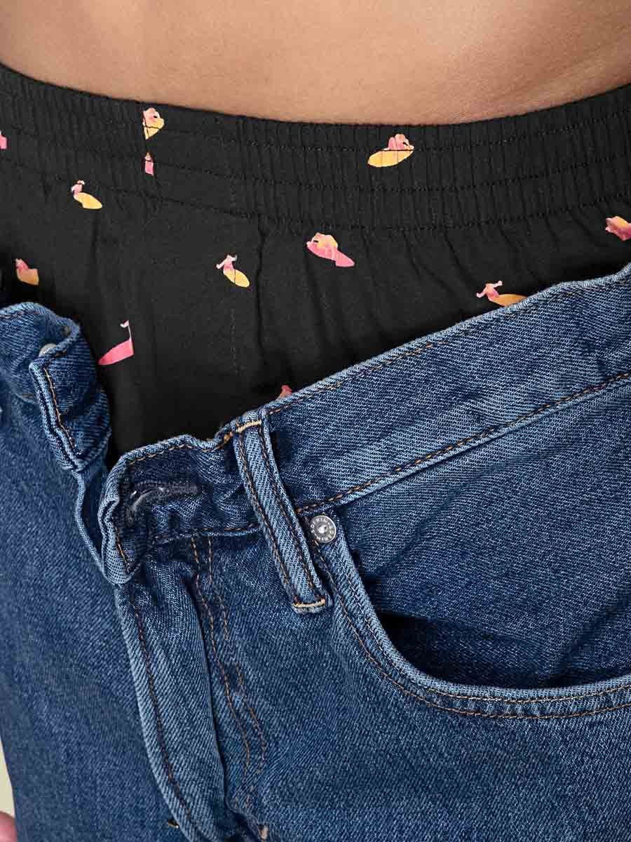Printed Cotton Boxer Shorts with Elasticated Waistband