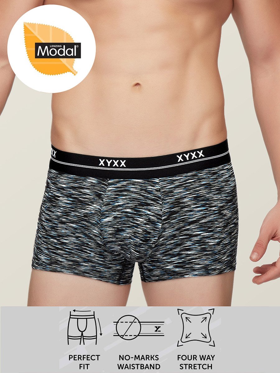 Modal Stretch Cross Dyed Trunks with Branded Elastic