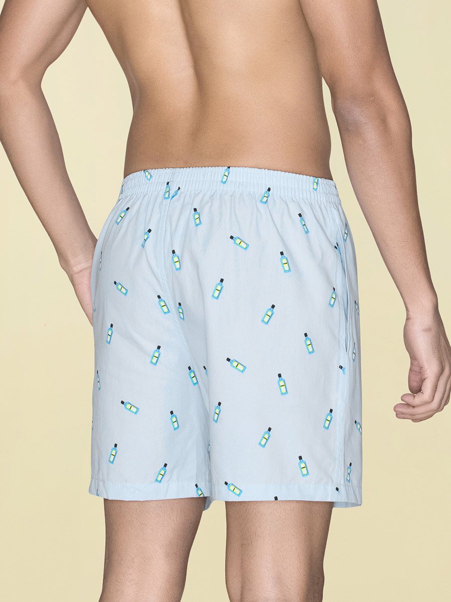 Printed Cotton Boxer Shorts with Elasticated Waistband