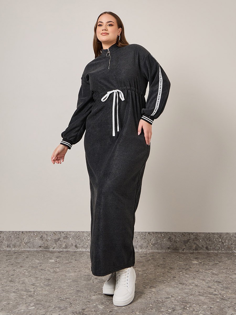 knee length dresses for ladies Women's Maxi Dress Sexy Bodycon Long Sleeve Pullover Hoodie Casual Slim  Sweatshirt Gray main image 1