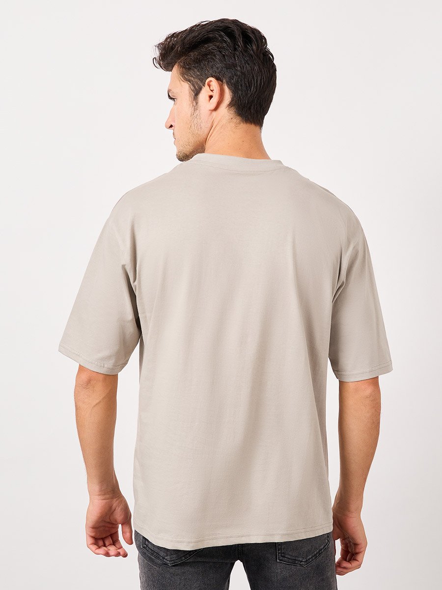 Minimal Print Oversized Cotton T-Shirt