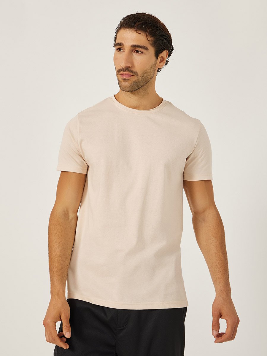 Cotton Rich Regular Fit T-Shirt with Crew Neck 