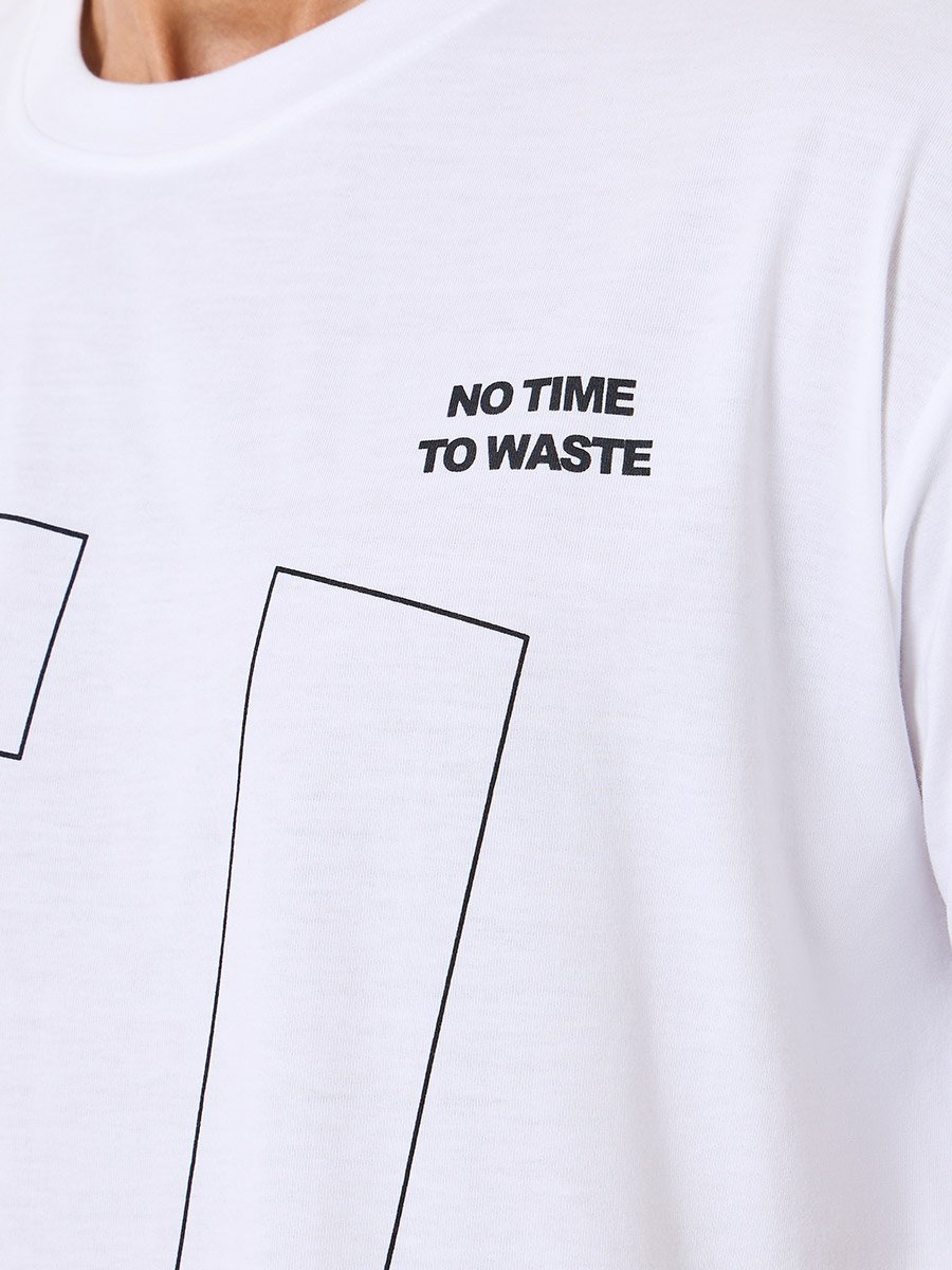 Men White Graphic Print Oversized T-Shirt