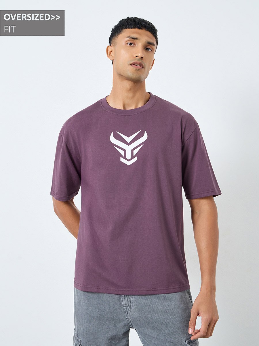 Front Graphic Crew Neck Oversized T-Shirt