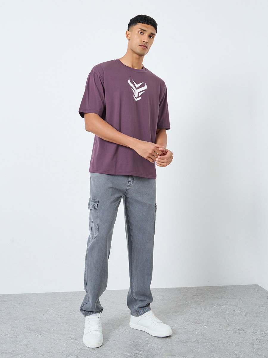 Front Graphic Crew Neck Oversized T-Shirt