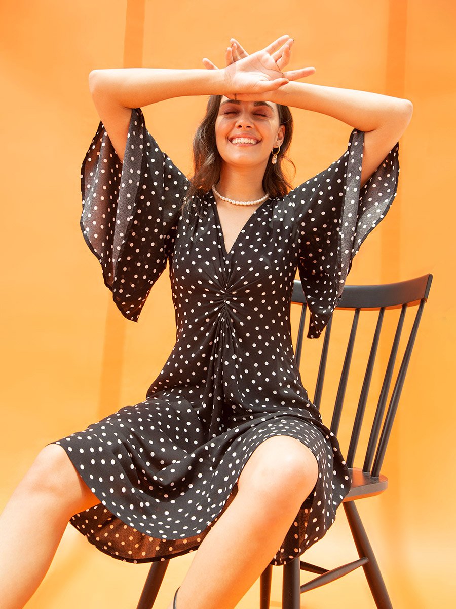 knotted a line dress Top Picks Black Formal Dress main image 1