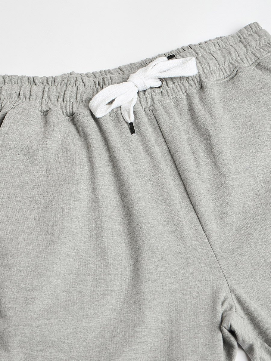 Men Heavy Fleece Joggers with Badge Detail